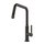 Gessi OFFICINE miscelatore monocomando, con canna girevole e doccetta estraibile, finitura black metal brushed PVD 60053#707