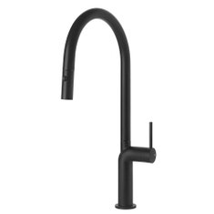 Immagine di Gessi STELO miscelatore monocomando girevole, con doccetta doppio getto, per lavello, colore nero finitura opaco 60303#299