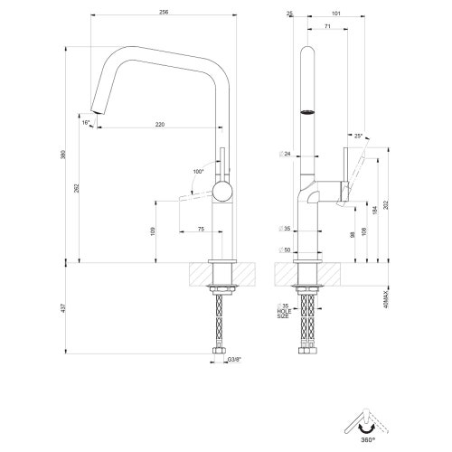 Immagine di Gessi STELO miscelatore H.38 cm per lavello, monocomando, con bocca girevole, finitura cromo 60305#031