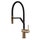 Gessi INEDITO semi-pro miscelatore monocomando girevole, con doccetta doppio getto, per lavello, finitura warm bronze brushed PVD 60429#726