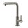 Gessi ACCIAIO miscelatore H.29.4 cm per lavello, monocomando, con bocca girevole e doccetta estraibile mono getto, finitura steel brushed 60537#239