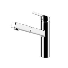 Immagine di Gessi THALIUM miscelatore H.25.1 cm per lavello, monocomando, con bocca girevole e doccetta estraibile mono getto, finitura cromo 60533#031