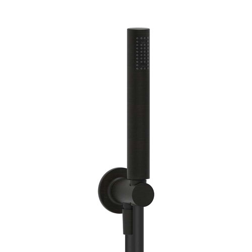 Immagine di Gessi INCISO set doccia con presa acqua, doccetta anticalcare e flessibile 150 cm, finitura aged Bronze 58123#187