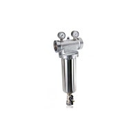 Immagine di Gel DEPURA CYCLON 3000 OX 1" 1/4 filtro autopulente manuale con lavaggio a ciclone per cartucce da 10", con attacchi orientabili e cartuccia inox microstirato 90 μm, vaso in INOX 10115685