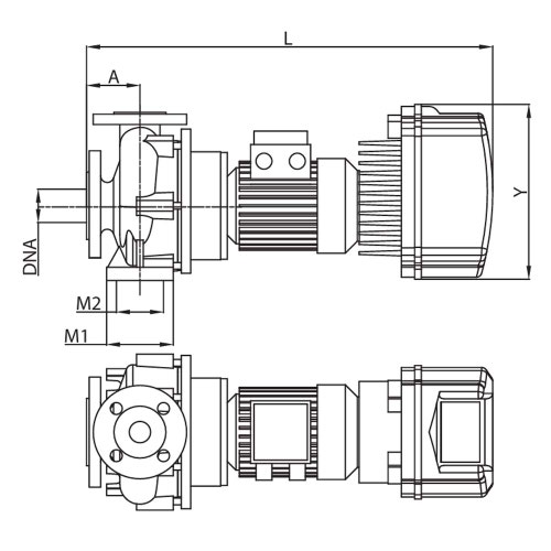Immagine di Dab Pumps NKM-GE 65-200/210/A/BAQE/3/4 T MCE30/C elettropompa centrifuga monoblocco con inverter per impianti a circuito chiuso, condizionamento e riscaldamento, portata max 72 m³/h - prevalenza max 15.3 m 60192256