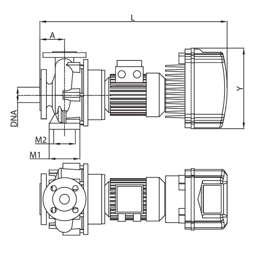 Immagine di Dab Pumps NKM-GE 65-200/210/A/BAQE/3/4 T MCE30/C elettropompa centrifuga monoblocco con inverter per impianti a circuito chiuso, condizionamento e riscaldamento, portata max 72 m³/h - prevalenza max 15.3 m 60192256