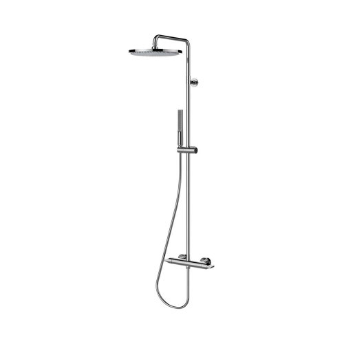 Immagine di Bossini APICE colonna doccia termostatica a 2 vie, con doccetta estraibile Ø 2 cm, supporto doccetta e flessibile 150 cm, finitura cromo 10507000030008