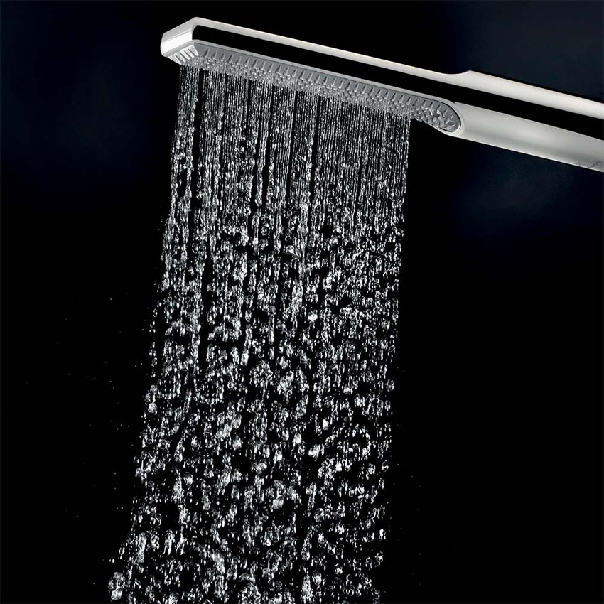 Immagine di Bossini APICE colonna doccia termostatica a 2 vie, con doccetta estraibile Ø 2 cm, supporto doccetta e flessibile 150 cm, finitura cromo 10507000030008
