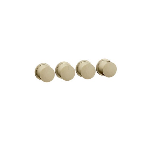 Immagine di Gessi SHOWER miscelatore termostatico a parete, 3 uscite indipendenti, installazione verticale o orizzontale, senza corpo incasso, brass brushed PVD 63436#727