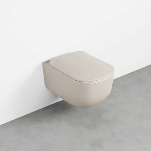 Immagine di Cielo ERA set completo sanitari sospesi vaso rimless, sedile a discesa rallentata, bidet monoforo con troppopieno, colore avena finitura opaco ERVSKAV+CPVERTFAV+ERBSAV