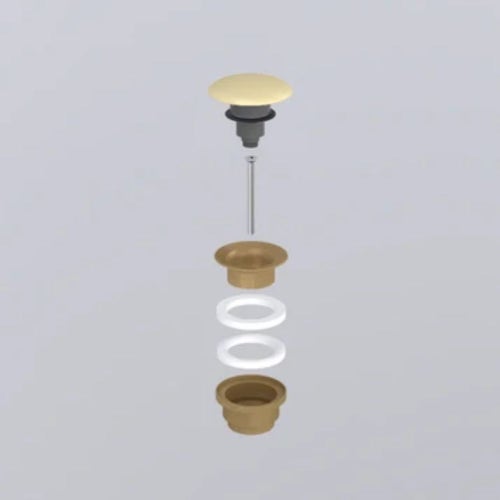 Immagine di Cielo Piletta universale click clack finitura bronzo, con coperchio in ceramica colore canapa finitura opaco PIL01BRCN