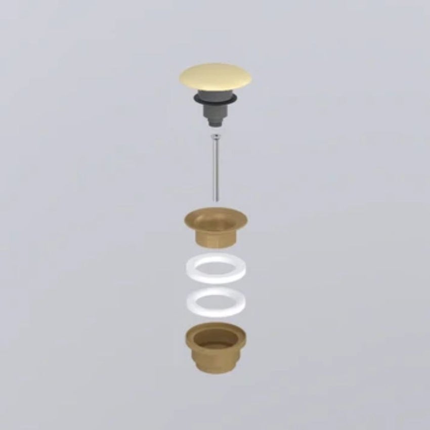 Immagine di Cielo Piletta universale click clack finitura bronzo, con coperchio in ceramica colore canapa finitura opaco PIL01BRCN