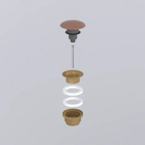 Immagine di Cielo Piletta universale click clack finitura bronzo, con coperchio in ceramica colore ninfea finitura lucido PIL01BRNI