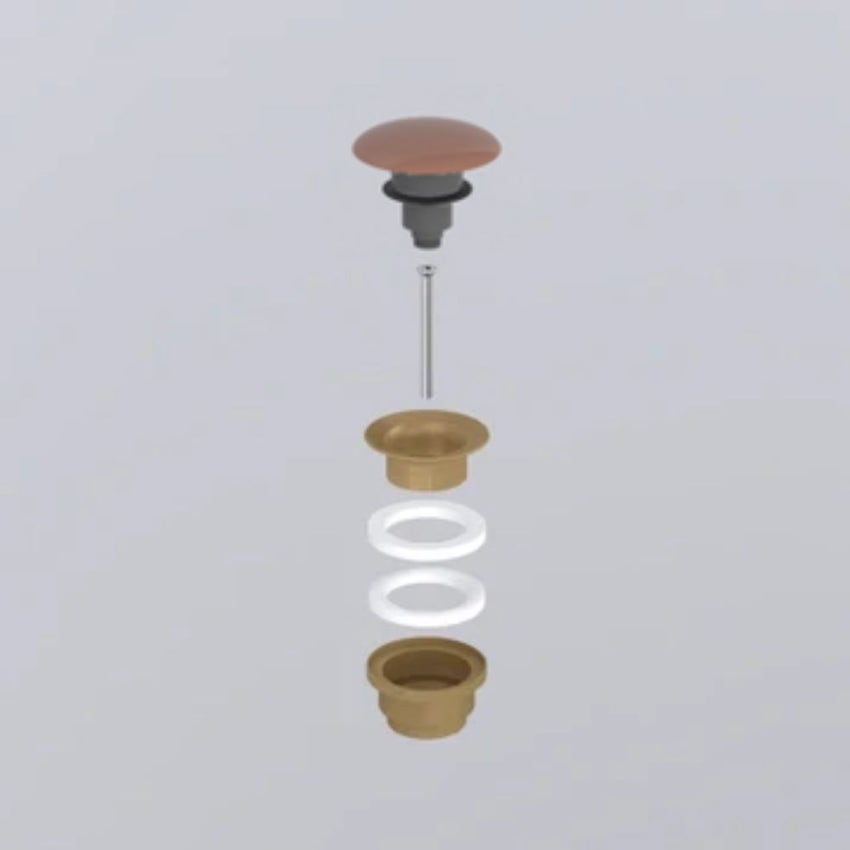 Immagine di Cielo Piletta universale click clack finitura bronzo, con coperchio in ceramica colore ninfea finitura lucido PIL01BRNI