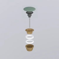 Immagine di Cielo Piletta universale click clack finitura bronzo, con coperchio in ceramica colore agave finitura opaco PIL01BRAG