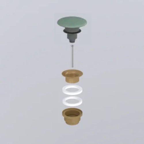 Immagine di Cielo Piletta universale click clack finitura bronzo, con coperchio in ceramica colore agave finitura opaco PIL01BRAG
