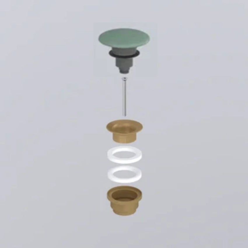 Immagine di Cielo Piletta universale click clack finitura bronzo, con coperchio in ceramica colore agave finitura opaco PIL01BRAG