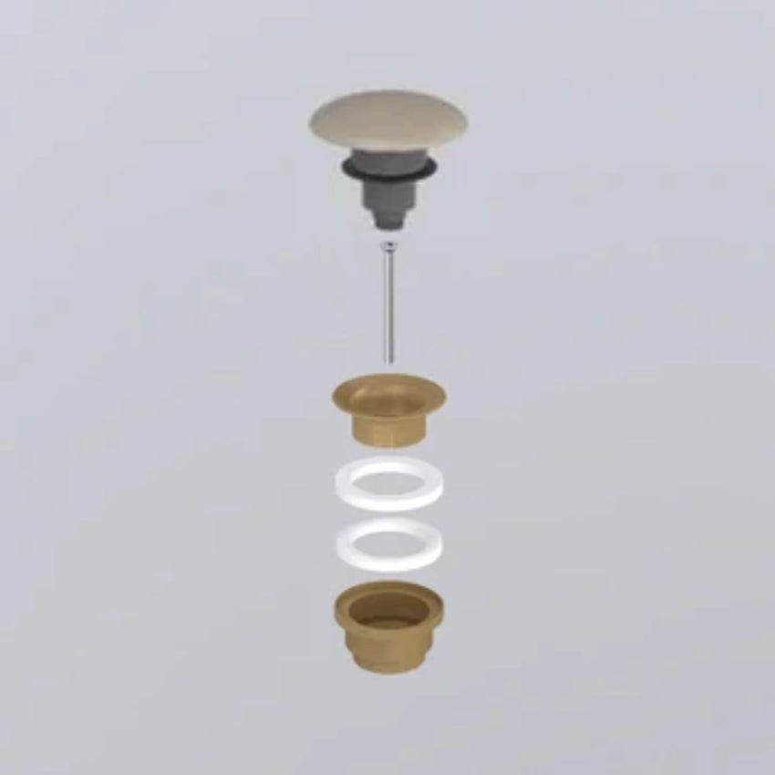Immagine di Cielo Piletta universale click clack finitura bronzo, con coperchio in ceramica colore avena finitura opaco PIL01BRAV
