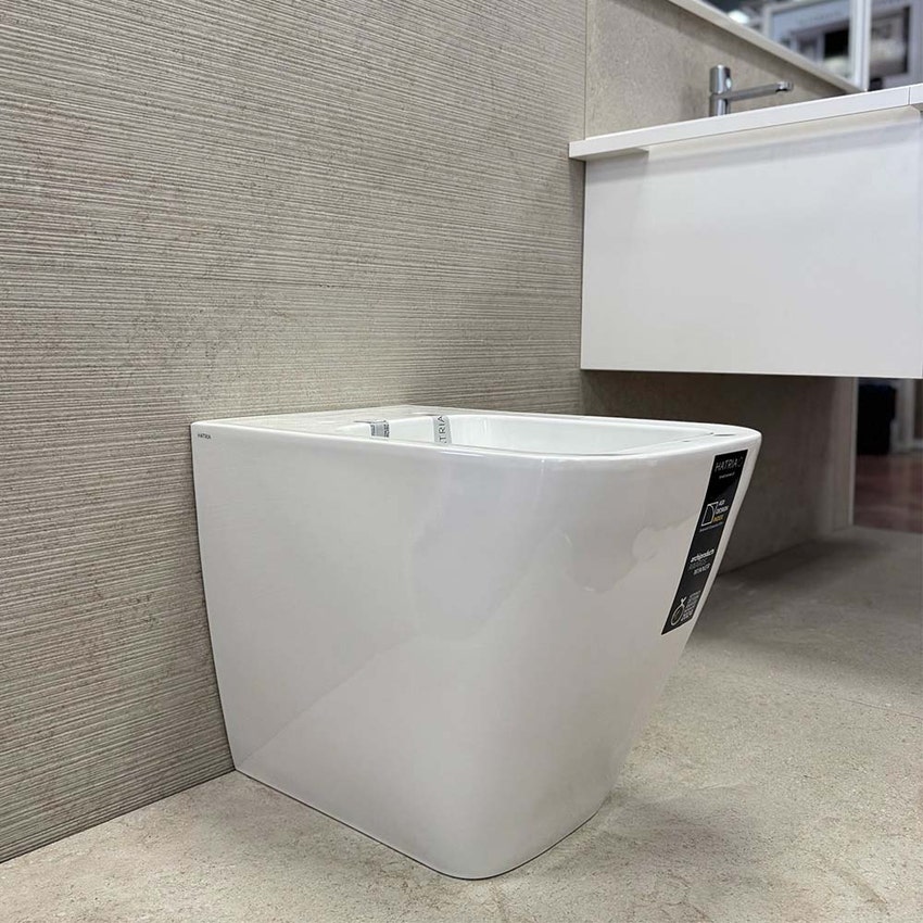Immagine di Hatria TECNA vaso a terra Pure Vortex, traslato, senza sedile, colore bianco finitura lucido 00Y9DH01