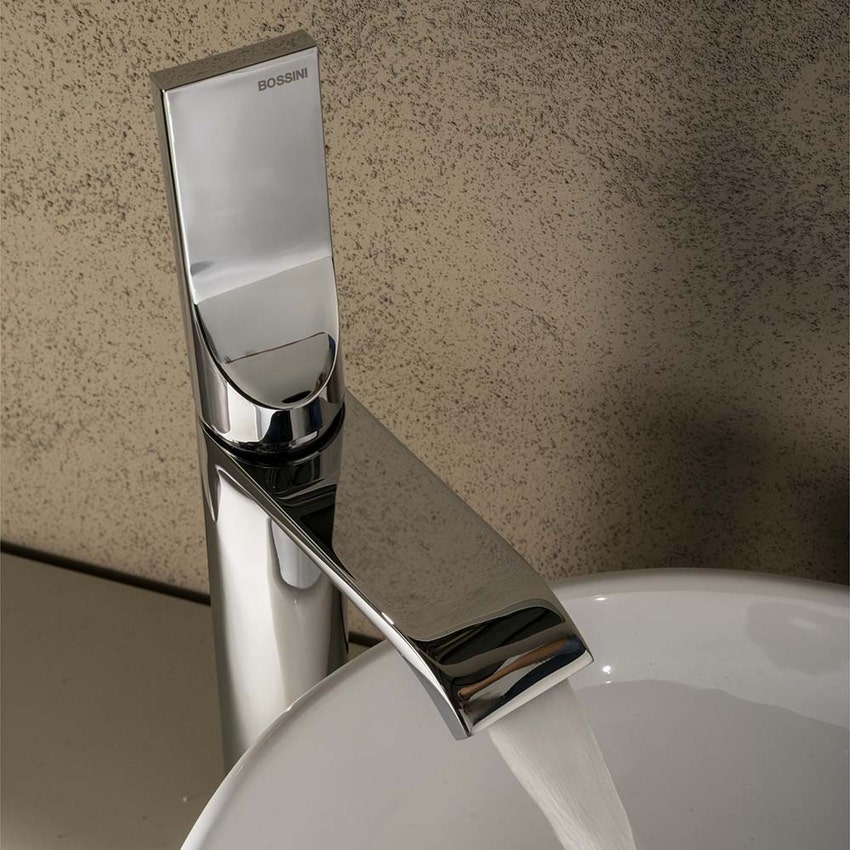 Immagine di Bossini APICE-T miscelatore monocomando H.32.8 cm per lavabo, con scarico 1"1/4 click-clack, finitura cromo E89602000030005