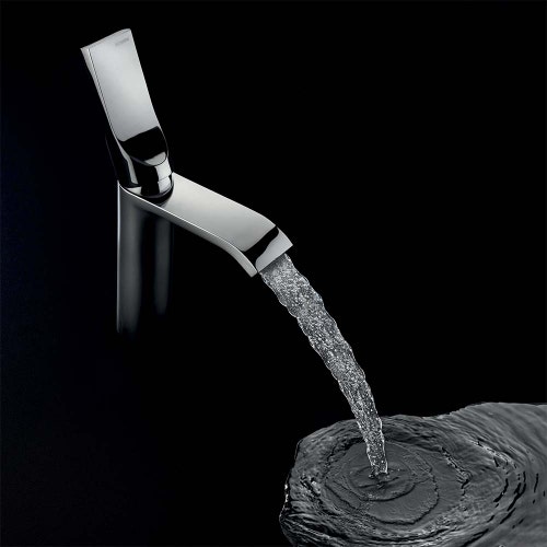 Immagine di Bossini APICE-M miscelatore monocomando H.24.9 cm per lavabo, con scarico 1"1/4 click-clack, finitura cromo E89603000030005