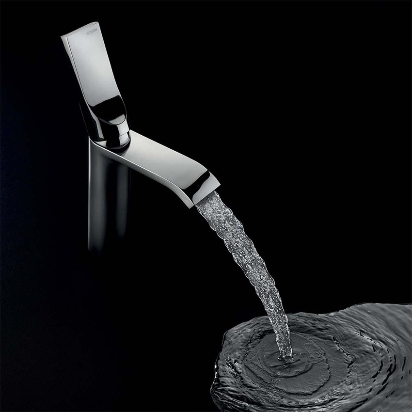 Immagine di Bossini APICE-M miscelatore monocomando H.24.9 cm per lavabo, con scarico 1"1/4 click-clack, finitura cromo E89603000030005