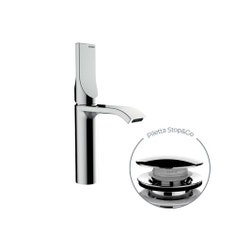 Immagine di Bossini APICE-M miscelatore monocomando H.24.9 cm per lavabo, con scarico 1"1/4 click-clack, finitura cromo E89603000030005