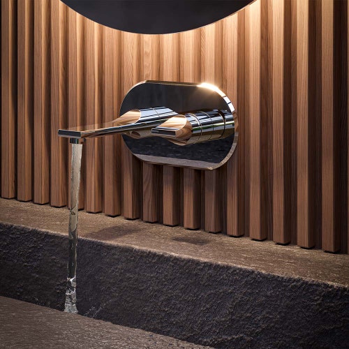 Immagine di Bossini APICE parte esterna miscelatore ad incasso P.23.3 cm per lavabo, senza scarico e corpo incasso, finitura cromo Z00549000030005