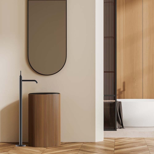 Immagine di Bossini APICE parte esterna miscelatore colonna monocomando freestanding per lavabo, con bocca erogazione Ø 2.4 cm, finitura cromo Z00584000030005
