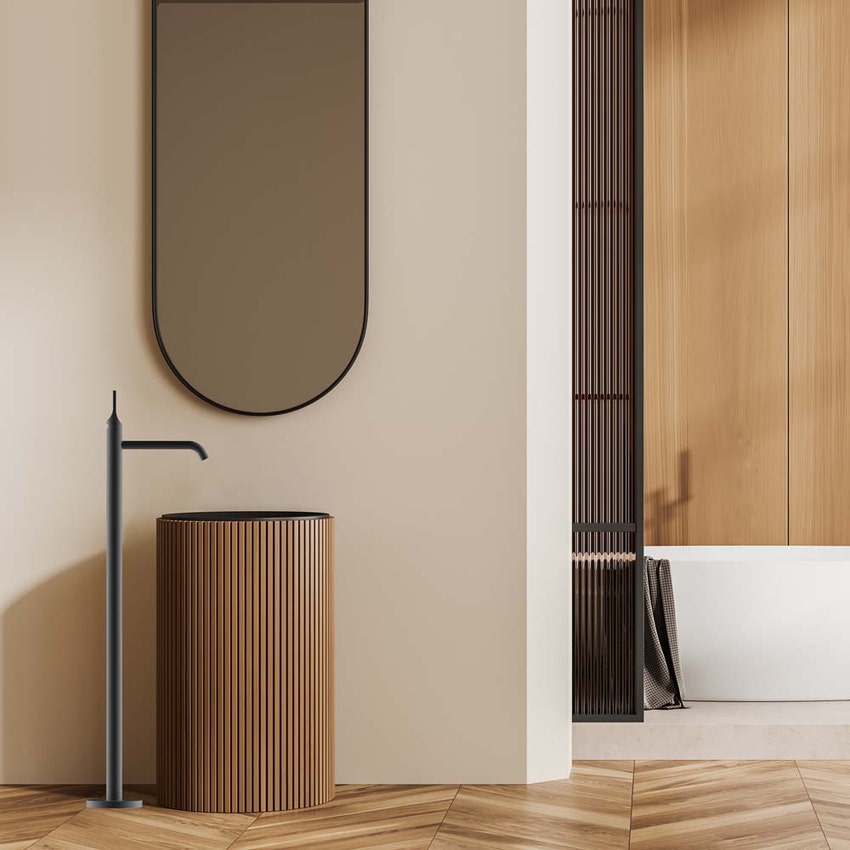 Immagine di Bossini APICE parte esterna miscelatore colonna monocomando freestanding per lavabo, con bocca erogazione Ø 2.4 cm, finitura cromo Z00584000030005