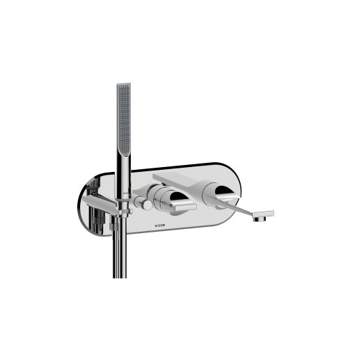 Immagine di Bossini APICE parte esterna miscelatore vasca monocomando, con deviatore a 2 vie, con doccetta, supporto doccetta, presa acqua e flessibile 150 cm, senza corpo incasso, finitura cromo Z00555000030005