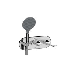 Immagine di Bossini APICE parte esterna miscelatore per vasca, con deviatore a 2 vie, con doccetta, supporto doccetta, presa acqua e flessibile 150 cm, senza corpo incasso, finitura cromo Z00557000030005