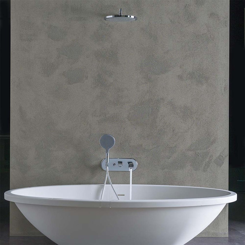 Immagine di Bossini APICE parte esterna miscelatore per vasca, con deviatore a 2 vie, con doccetta, supporto doccetta, presa acqua e flessibile 150 cm, senza corpo incasso, finitura cromo Z00557000030005