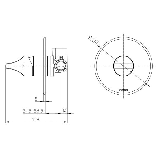 Immagine di Bossini APICE parte esterna miscelatore monocomando, 1 via, senza corpo incasso, finitura cromo Z00504000030005