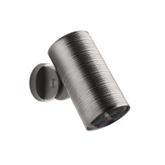 Immagine di Gessi 316 TRAME soffione doccia anticalcare a parete orientabile, con funzione multy-spray, Ø 7.9 cm, finitura steel brushed 57241#239