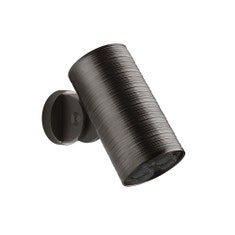 Immagine di Gessi 316 TRAME soffione doccia anticalcare a parete orientabile, con funzione multy-spray, Ø 7.9 cm, finitura black metal brushed PVD 57241#707