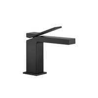 Immagine di Gessi RETTANGOLO K miscelatore lavabo H.15.4 cm senza scarico con flessibili di collegamento, colore nero finitura opaco 53002#299