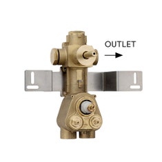 Immagine di Bossini Corpo incasso per miscelatore termostatico alta portata a 1 via, con valvola on-off, attacchi da 3/4" F Z030204000
