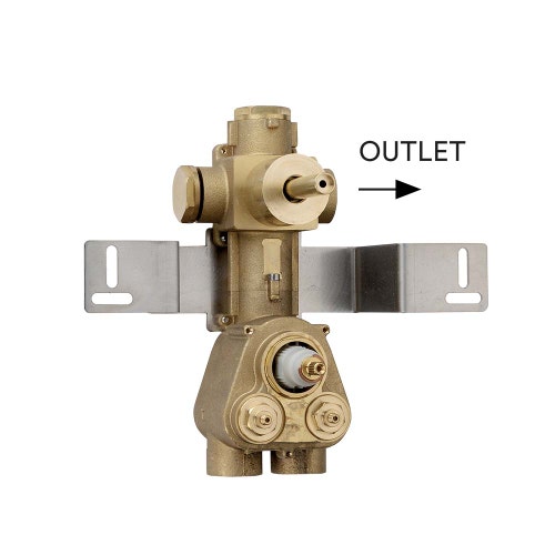 Immagine di Bossini Corpo incasso per miscelatore termostatico alta portata a 1 via, con valvola on-off, attacchi da 3/4" F Z030204000