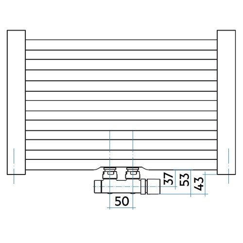 Immagine di Irsap ARES scaldasalviette, 22 tubi, 2 intervalli, H.111,8 L.53 P.3 cm, attacchi centrali 50 mm, colore bianco standard finitura lucido Cod.01 EIM053B01IR05NNN01
