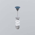 Immagine di Cielo Piletta universale click clack finitura cromo, con coperchio in ceramica colore oltremare finitura lucido PIL01OL