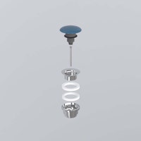 Immagine di Cielo Piletta universale click clack finitura cromo, con coperchio in ceramica colore oltremare finitura lucido PIL01OL