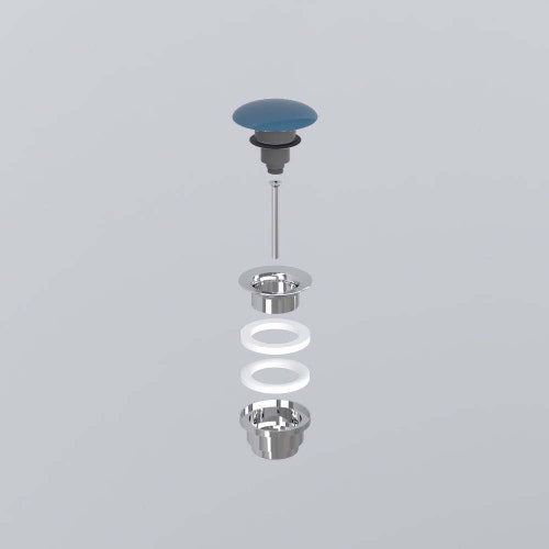 Immagine di Cielo Piletta universale click clack finitura cromo, con coperchio in ceramica colore oltremare finitura lucido PIL01OL