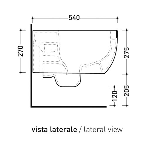 Immagine di Flaminia APPSOLUTION vaso sospeso, con sistema gosilent, con apertura frontale, senza sedile, colore bianco finitura lucido AP115S
