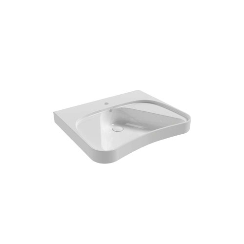 Immagine di Flaminia APPSOLUTION 105 lavabo L.71 P.60 cm sospeso, con piano rubinetteria, con troppopieno e monoforo, colore bianco finitura lucido APD70