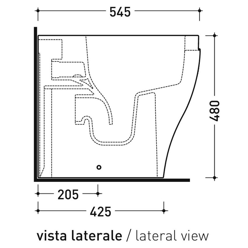 Immagine di Flaminia APPSOLUTION vaso back to wall, con sistema gosilent, con apertura frontale, senza sedile, colore bianco finitura lucido AP114S