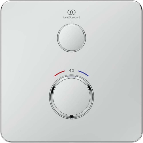 Immagine di Ideal Standard CERATHERM C25 miscelatore termostatico quadrato, per doccia, con deviatore, senza corpo incasso, finitura cromo A8586AA