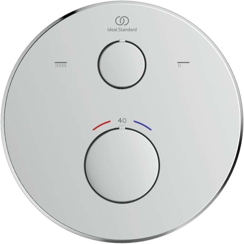 Immagine di Ideal Standard CERATHERM T100 miscelatore termostatico rotondo, per doccia/vasca, con deviatore, senza corpo incasso, finitura cromo A8584AA