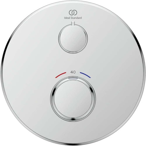 Immagine di Ideal Standard CERATHERM T25 miscelatore termostatico rotondo, per doccia, con deviatore, senza corpo incasso, finitura cromo A8582AA