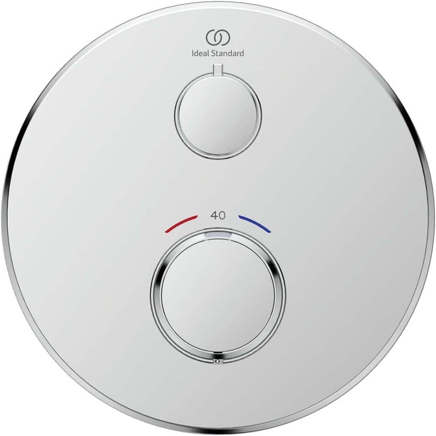 Immagine di Ideal Standard CERATHERM T25 miscelatore termostatico rotondo, per doccia, con deviatore, senza corpo incasso, finitura cromo A8582AA